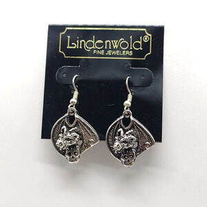 Lindenwold Silver Tone 3D Bat Flying With Skull Stranger Things Halloween